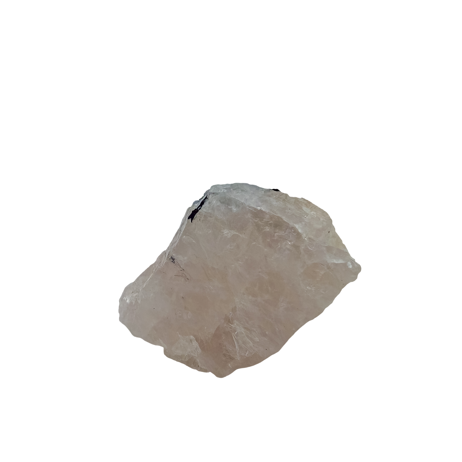 Side profile of the even pink body, 1.53 inches deep with tourmaline along the edge