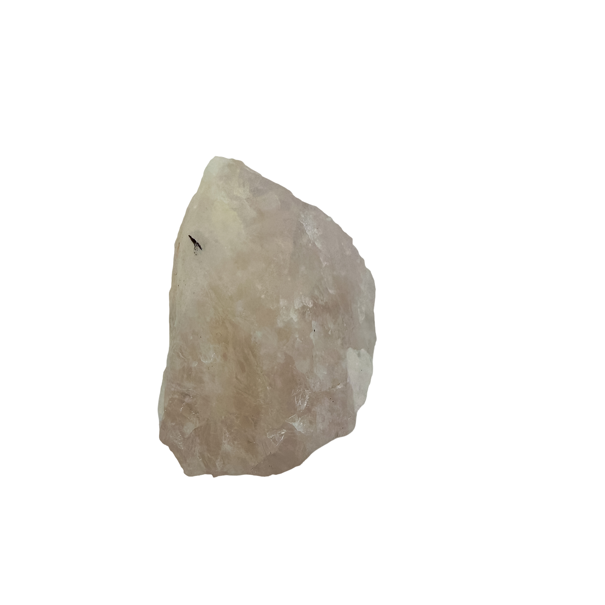 Close detail of black schorl blades in the even pink body, 128 g