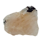 Pink quartz cut through with jet-black tourmaline, the deep pink chunk at 172 g