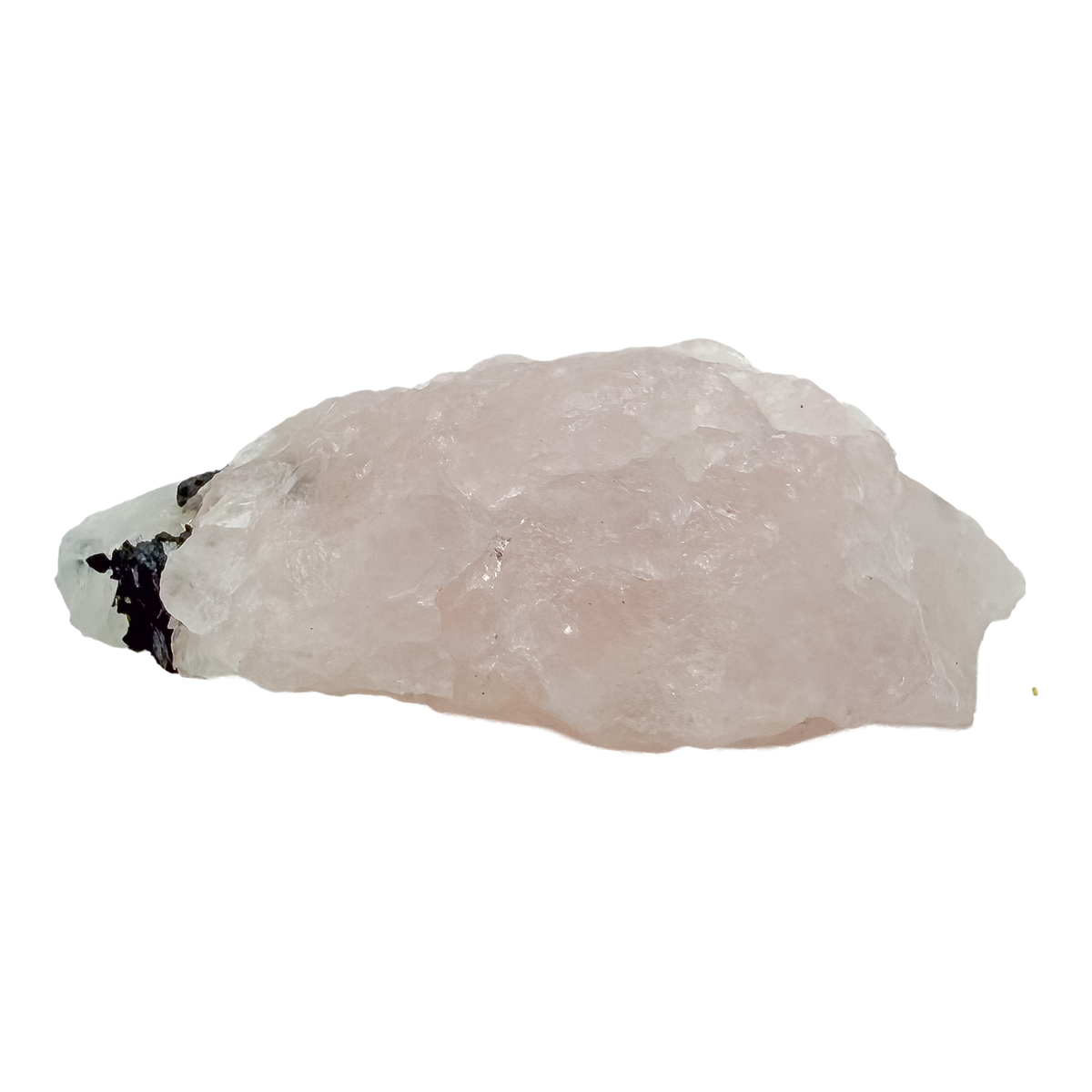 Brazilian rose quartz with tourmaline, the longest of the lot, 3.49 inches long