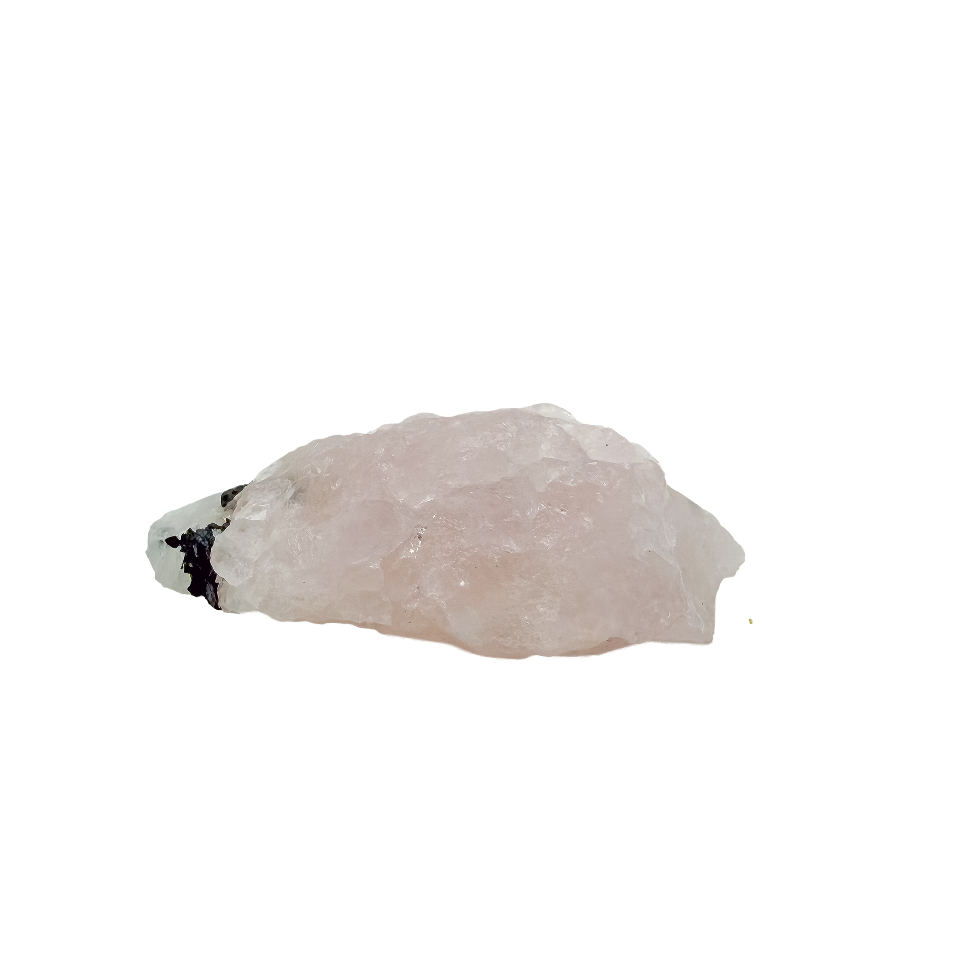 Brazilian rose quartz with tourmaline, the longest of the lot, 3.49 inches long