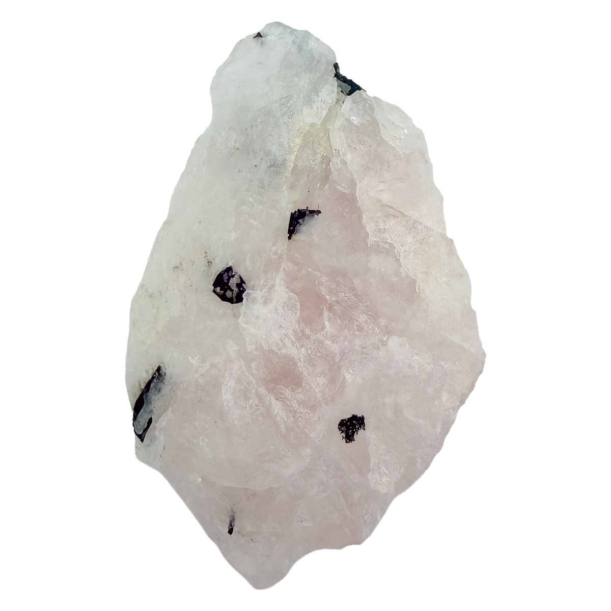 Rear view of the longest of the lot, largely pink quartz at 159 g
