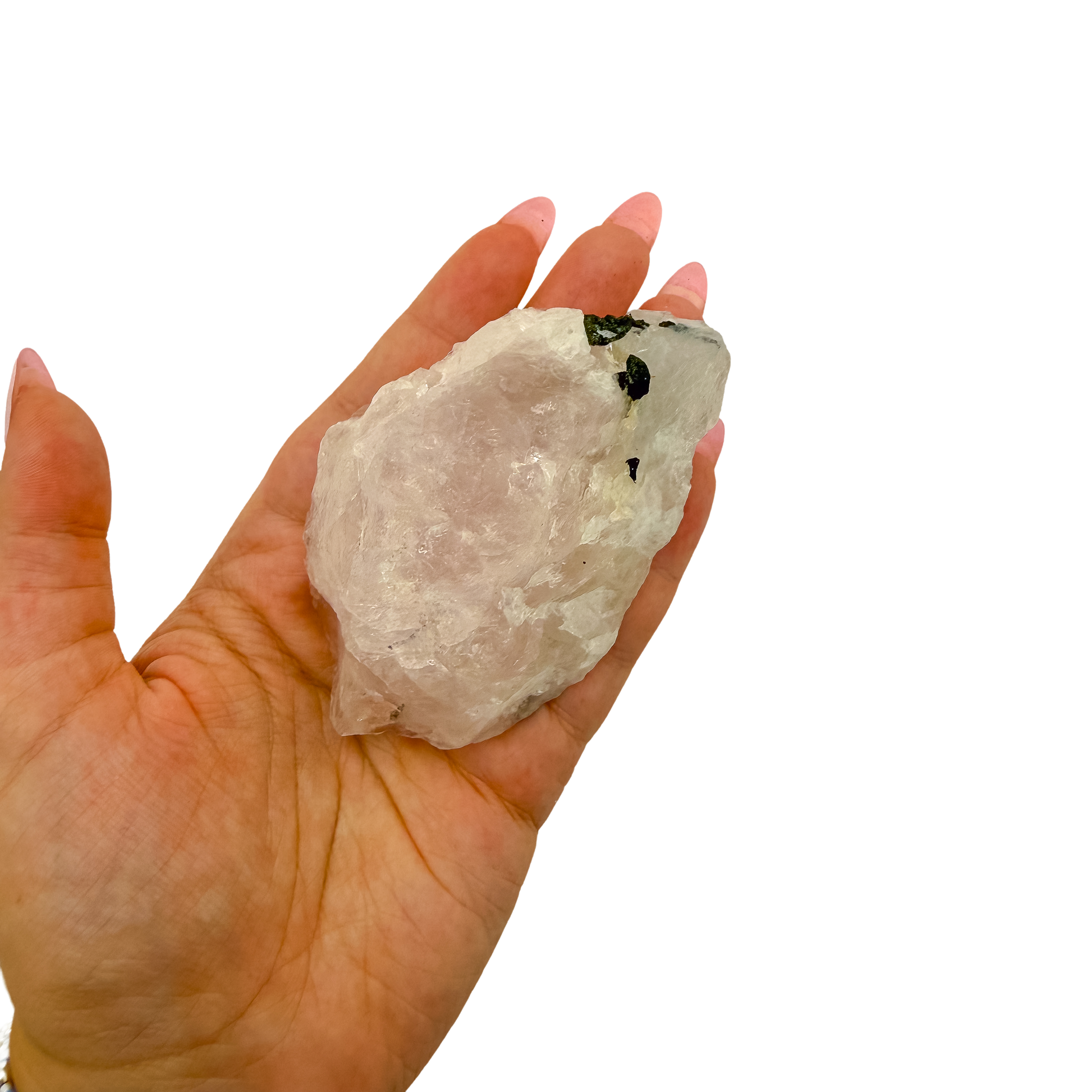 Hand holding the longest of the lot to convey its real size, 3.49 inches