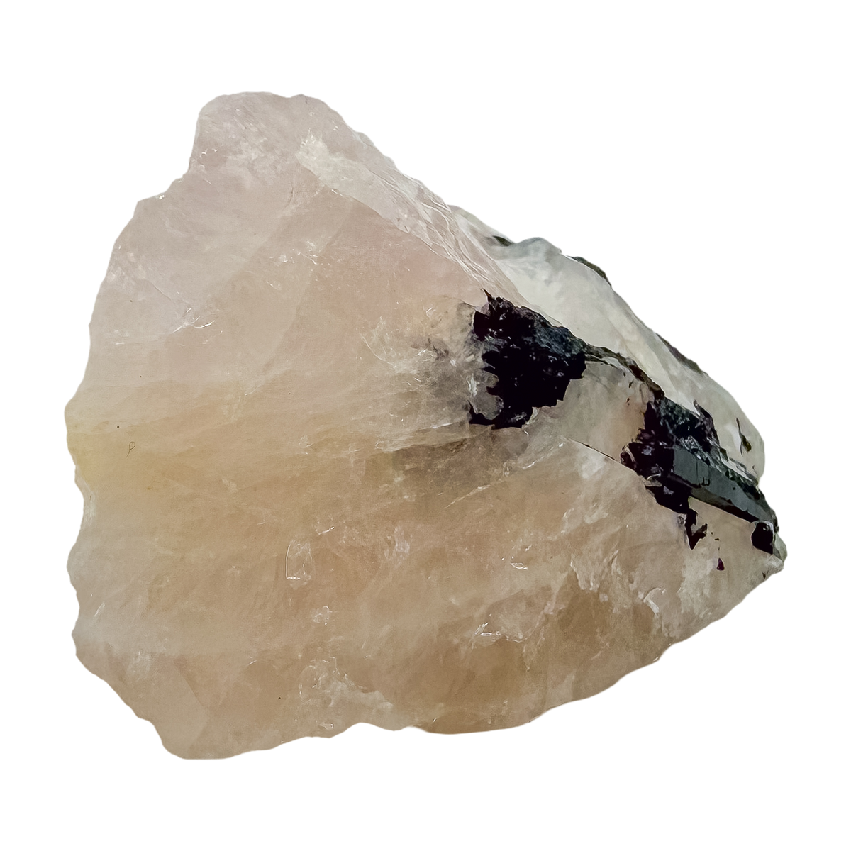 Second face of the long tourmaline vein, 141 g with more tourmaline through the pink
