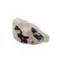 Reverse face of the long tourmaline vein, 141 g of rose quartz with tourmaline