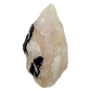 Side profile of the long tourmaline vein, 1.72 inches deep with tourmaline along the edge