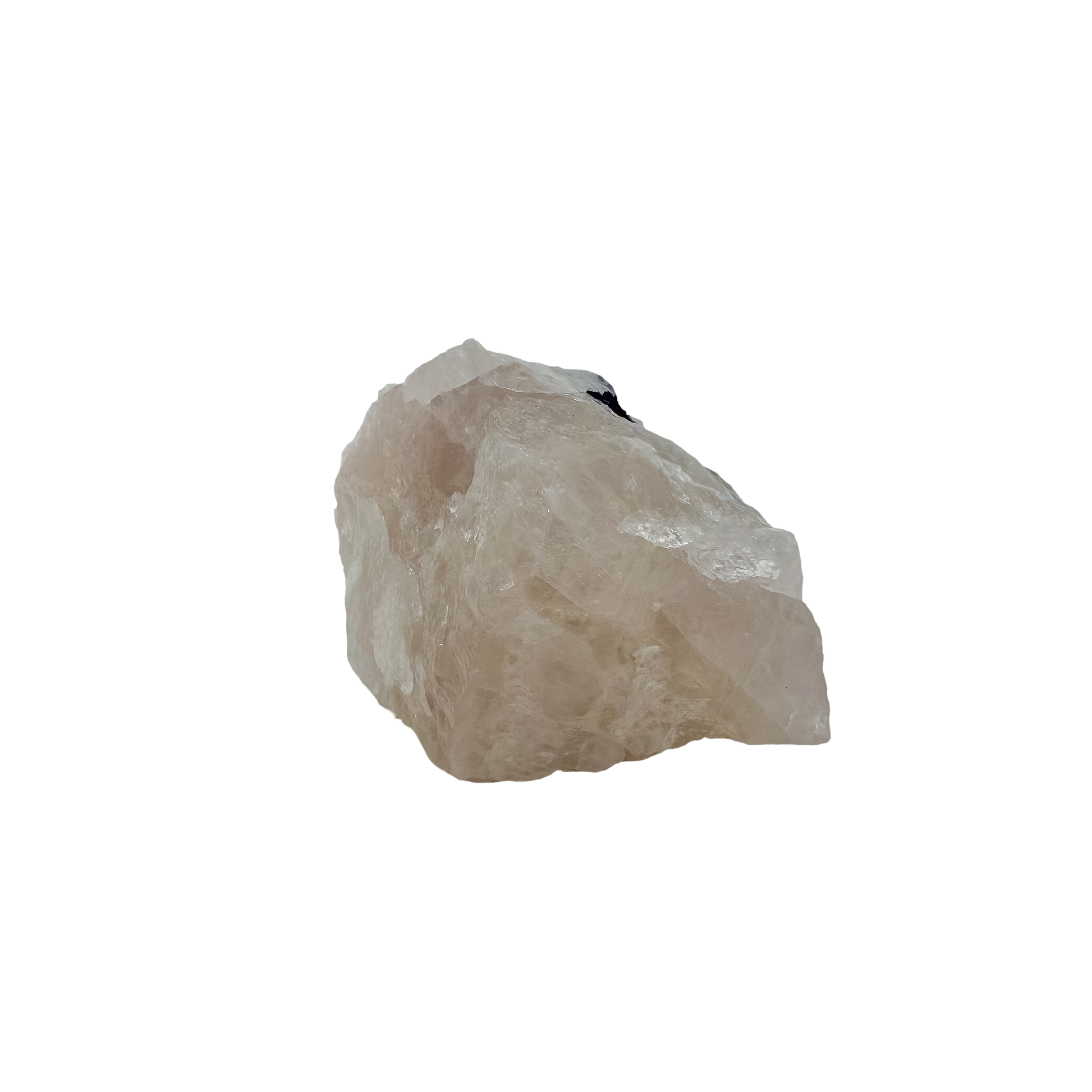 Three-quarter view of the tapered pink piece, 3.08 inches long