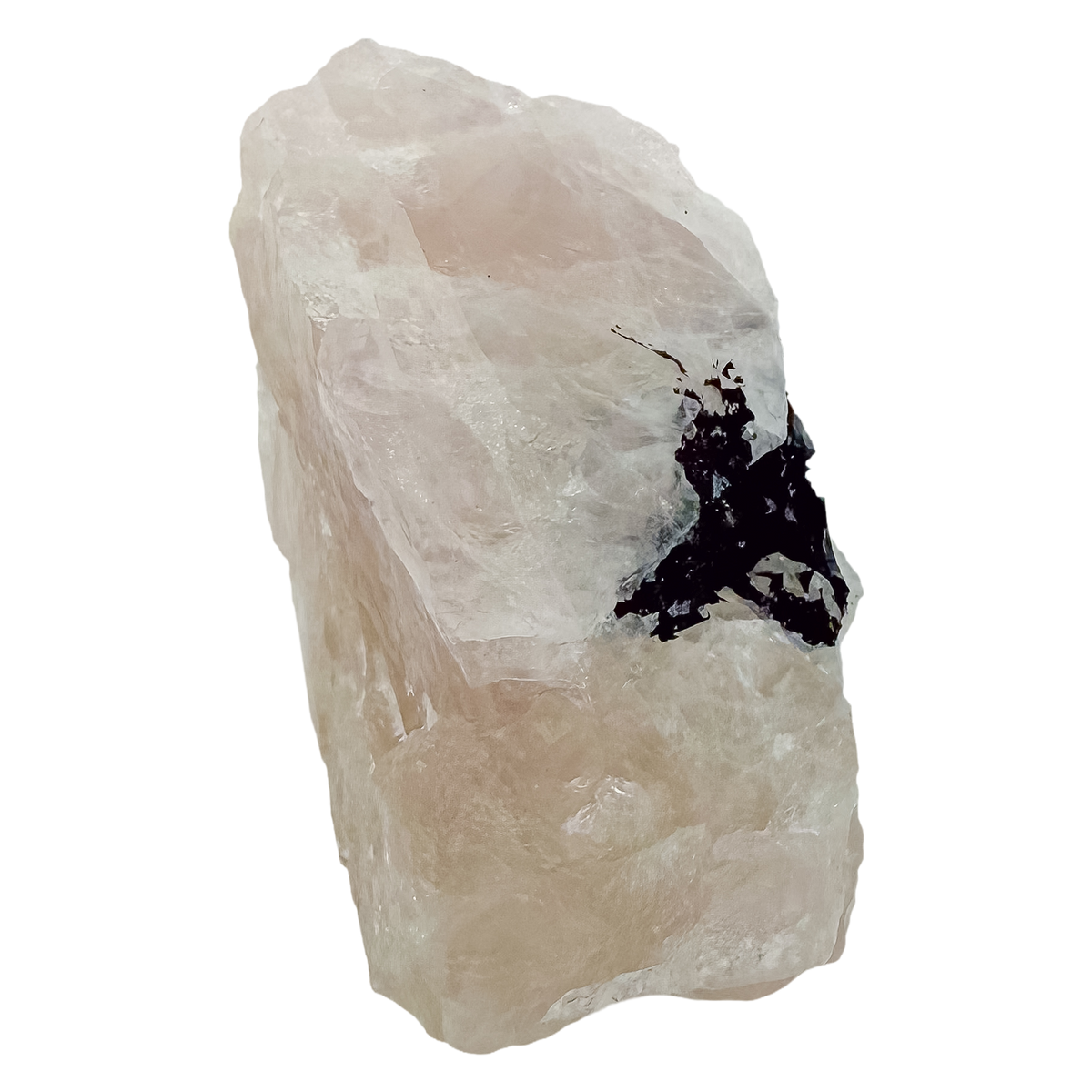 Macro of the tourmaline and quartz intergrowth on the tapered pink piece, 3.08 inches