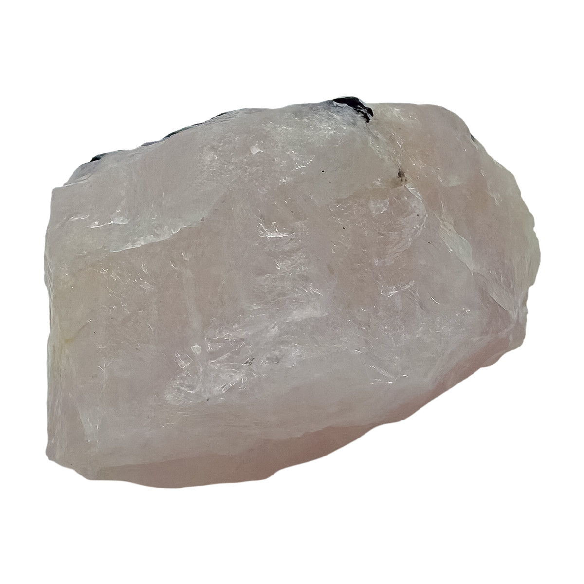 Underside of the wide pink face, 2.20 inches of Brazilian rose quartz