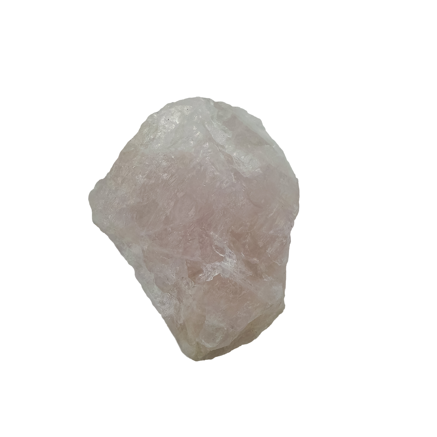 Side-on view of the wide pink face, tourmaline running through 224 g of quartz