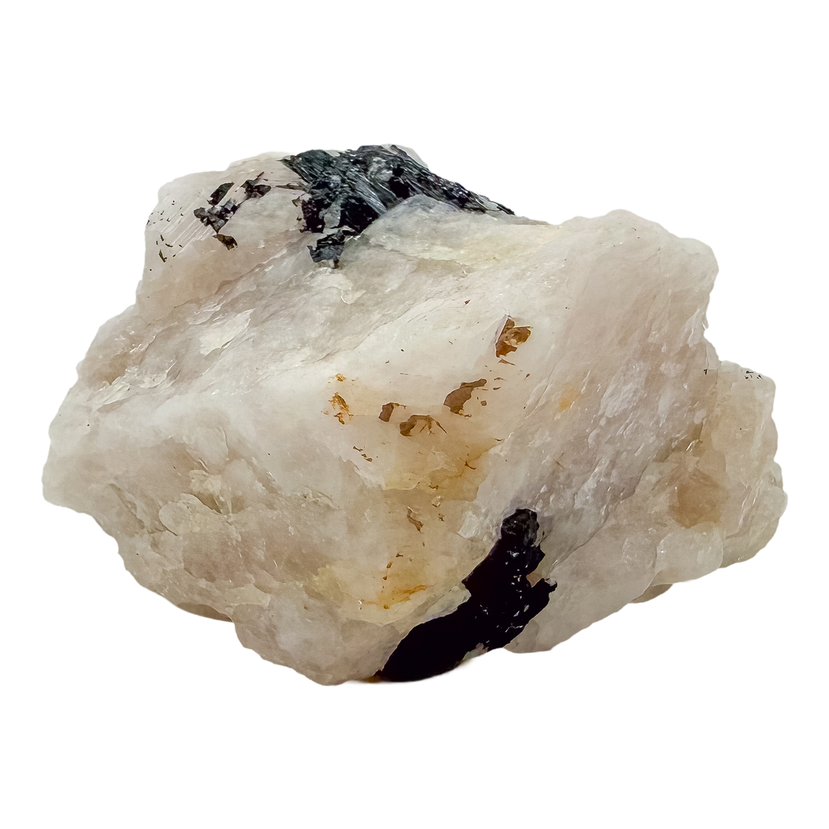 Side profile of the heaviest of the lot, 2.73 inches deep with tourmaline along the edge
