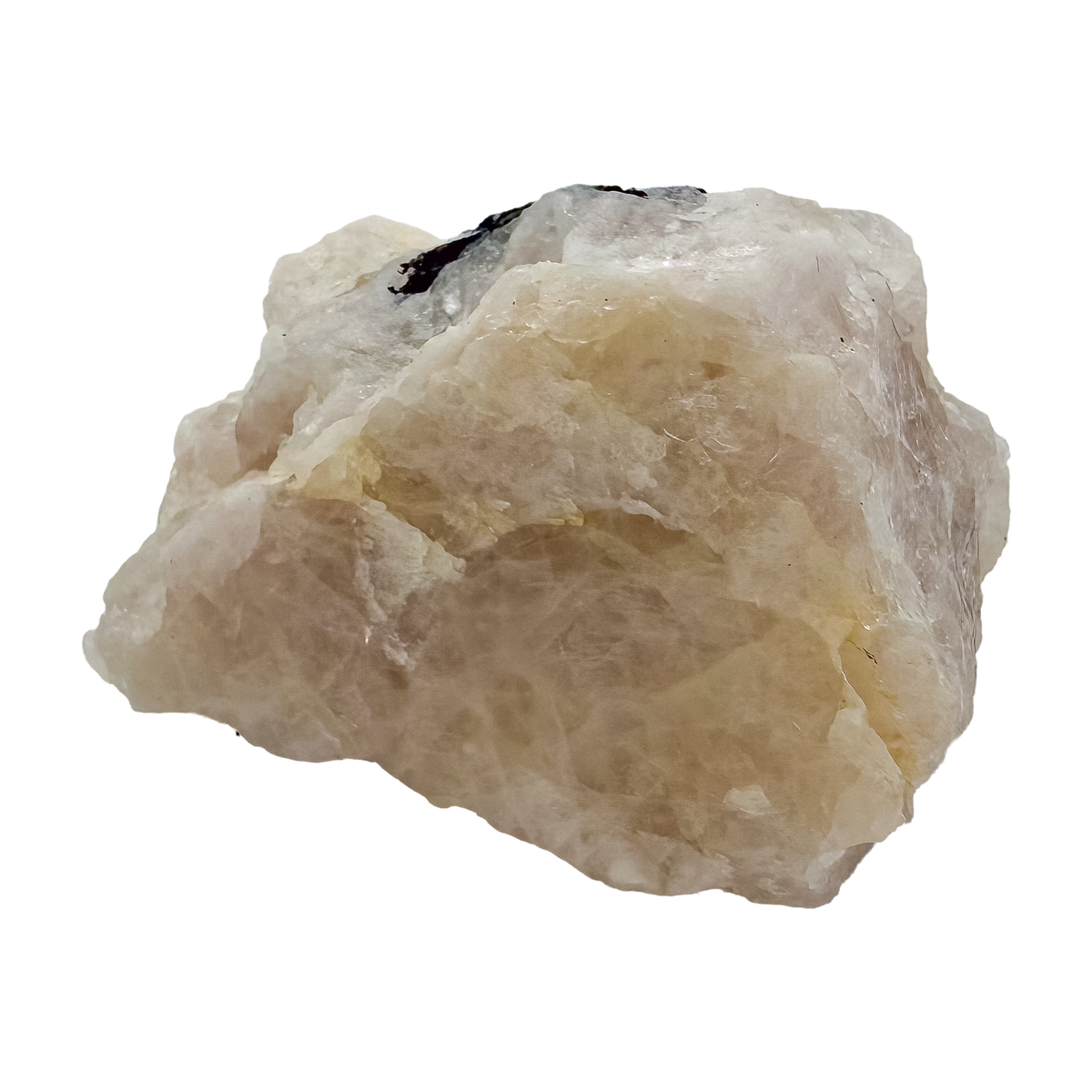 Rose quartz threaded with black tourmaline, the heaviest of the lot, 2.64 by 1.82 inches from Minas Gerais