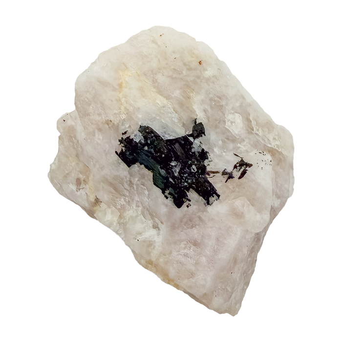 Reverse face of the heaviest of the lot, 314 g of rose quartz with tourmaline