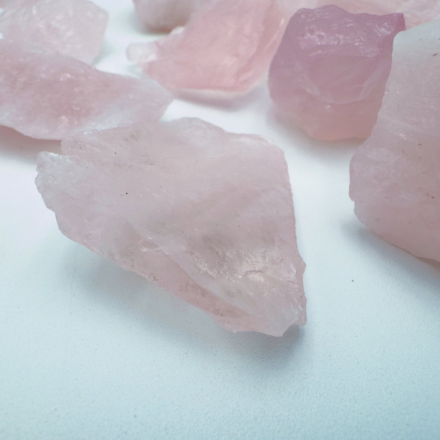 Handheld Rose Quartz raw crystal from Brazil for meditation, Emotional Healing and Stress Relief