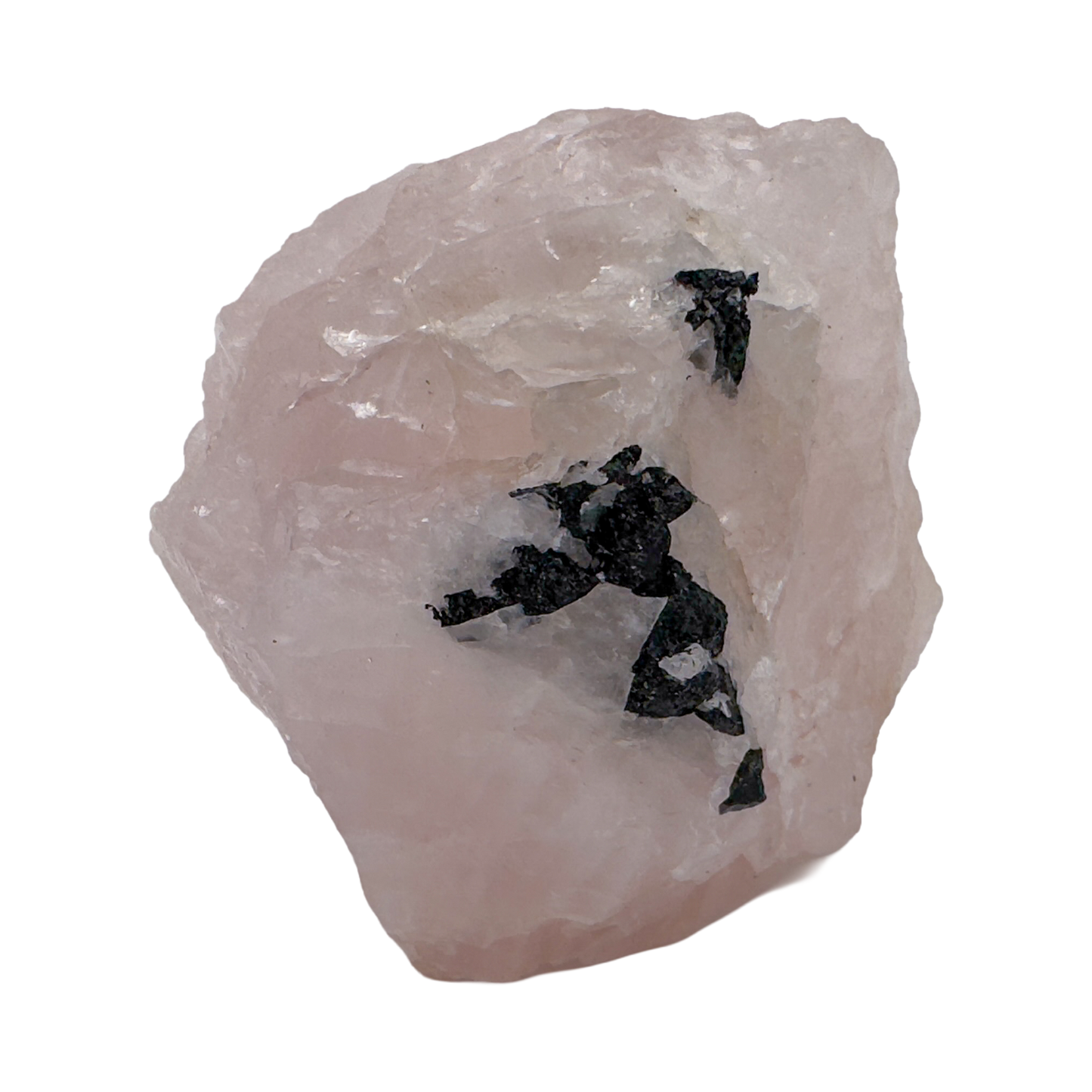 Rose Quartz with Black Tourmaline Brazil — detail view 2