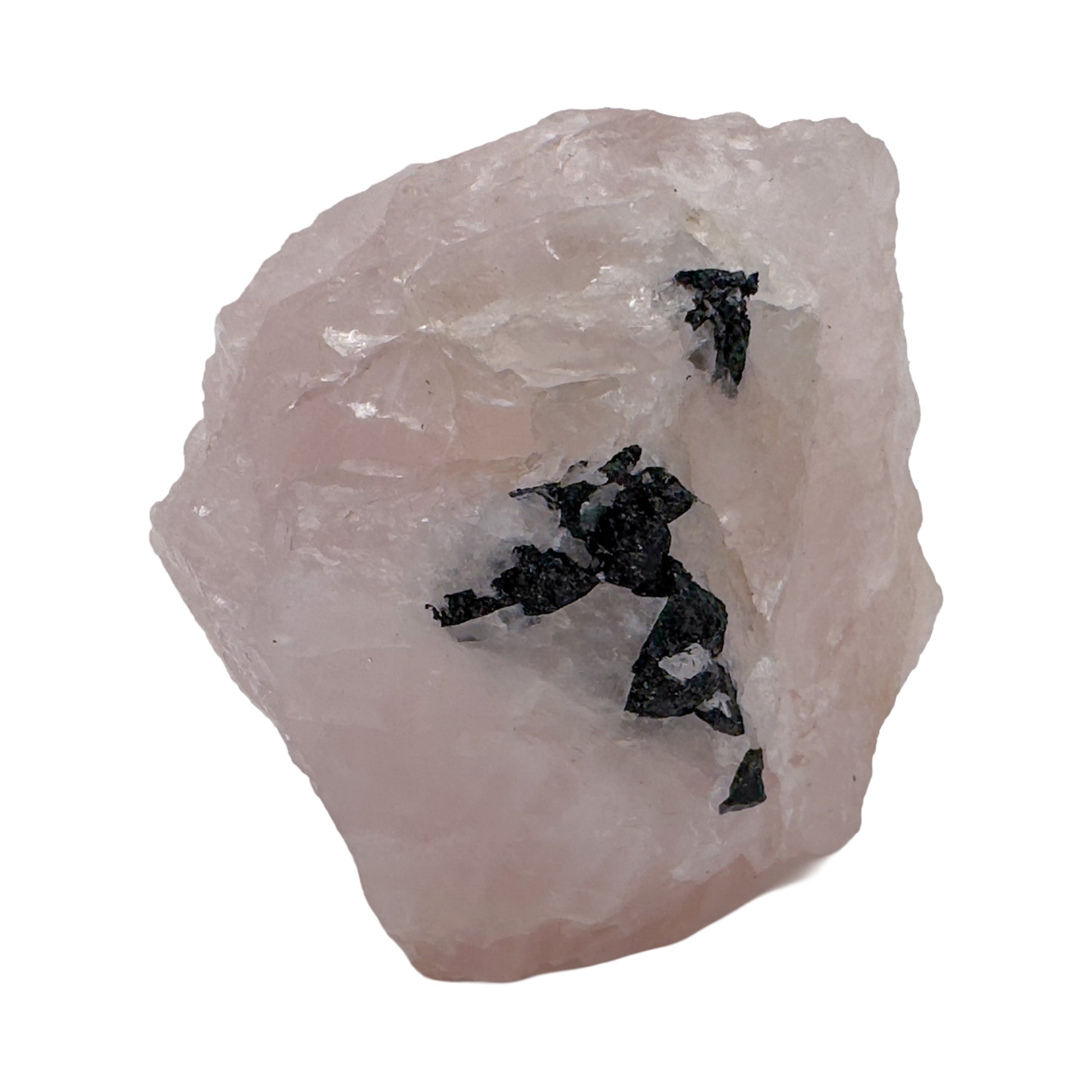 Rose Quartz with Black Tourmaline Brazil — detail view 2