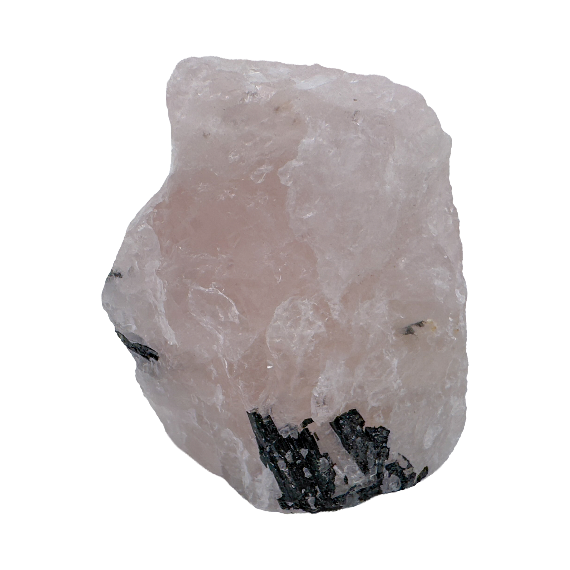 Rose Quartz with Black Tourmaline Brazil — detail view 2