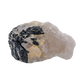 Rose Quartz with Black Tourmaline specimen from Brazil — flat lay view