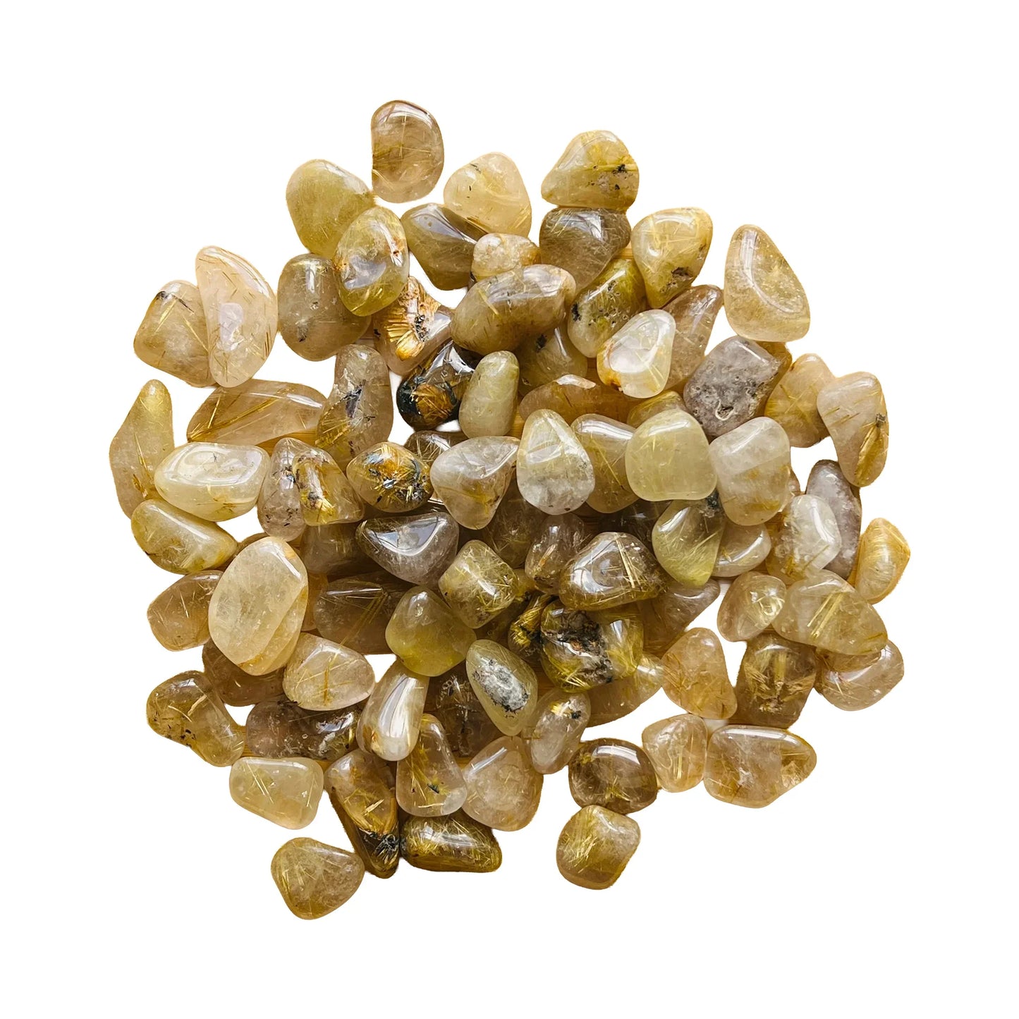 Rutilated Golden Quartz Crystals to support Cleansing, Healing & Manifestation — clear polished, hand-selected AAA directly from Brazil