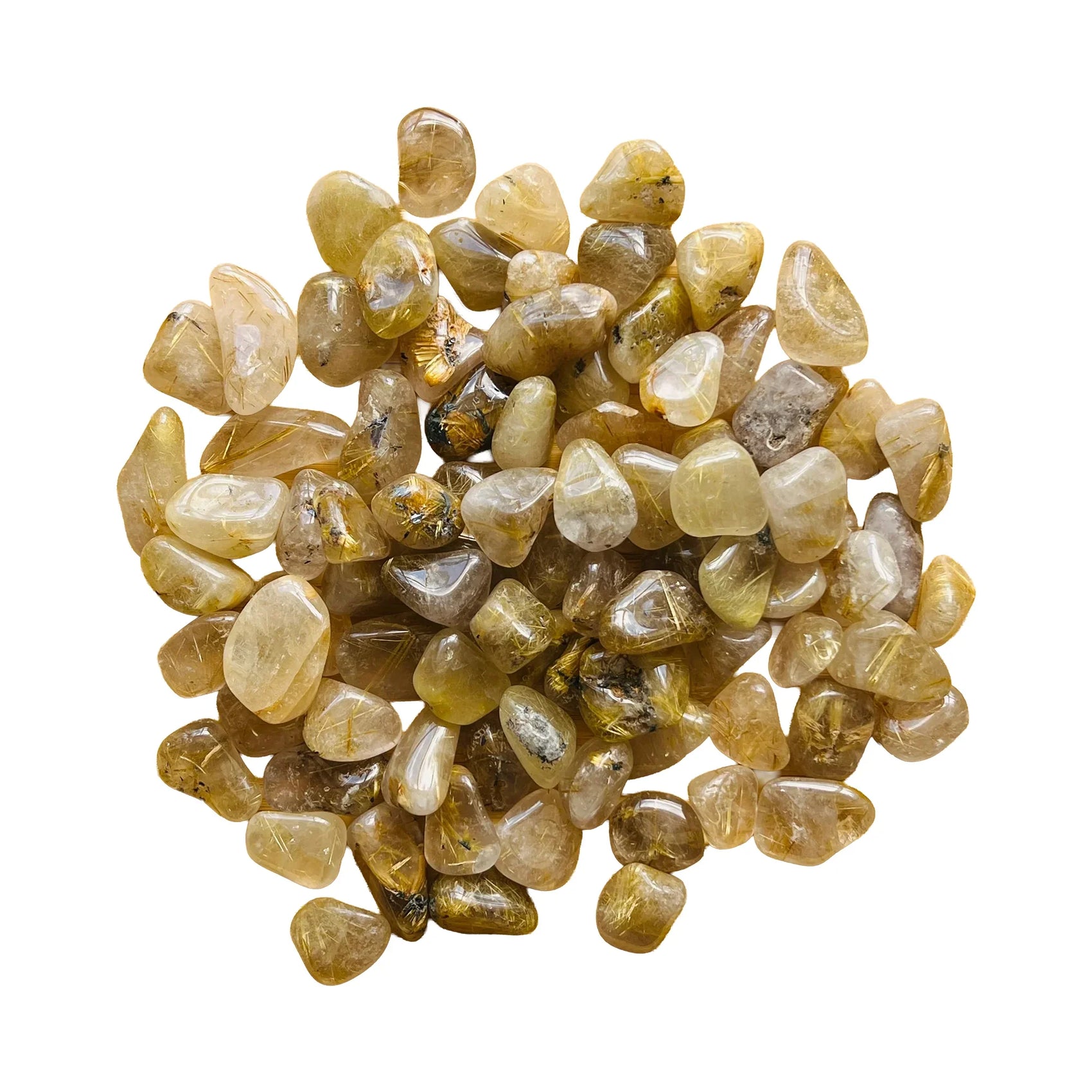Rutilated Golden Quartz Crystals to support Cleansing, Healing & Manifestation — clear polished, hand-selected AAA directly from Brazil