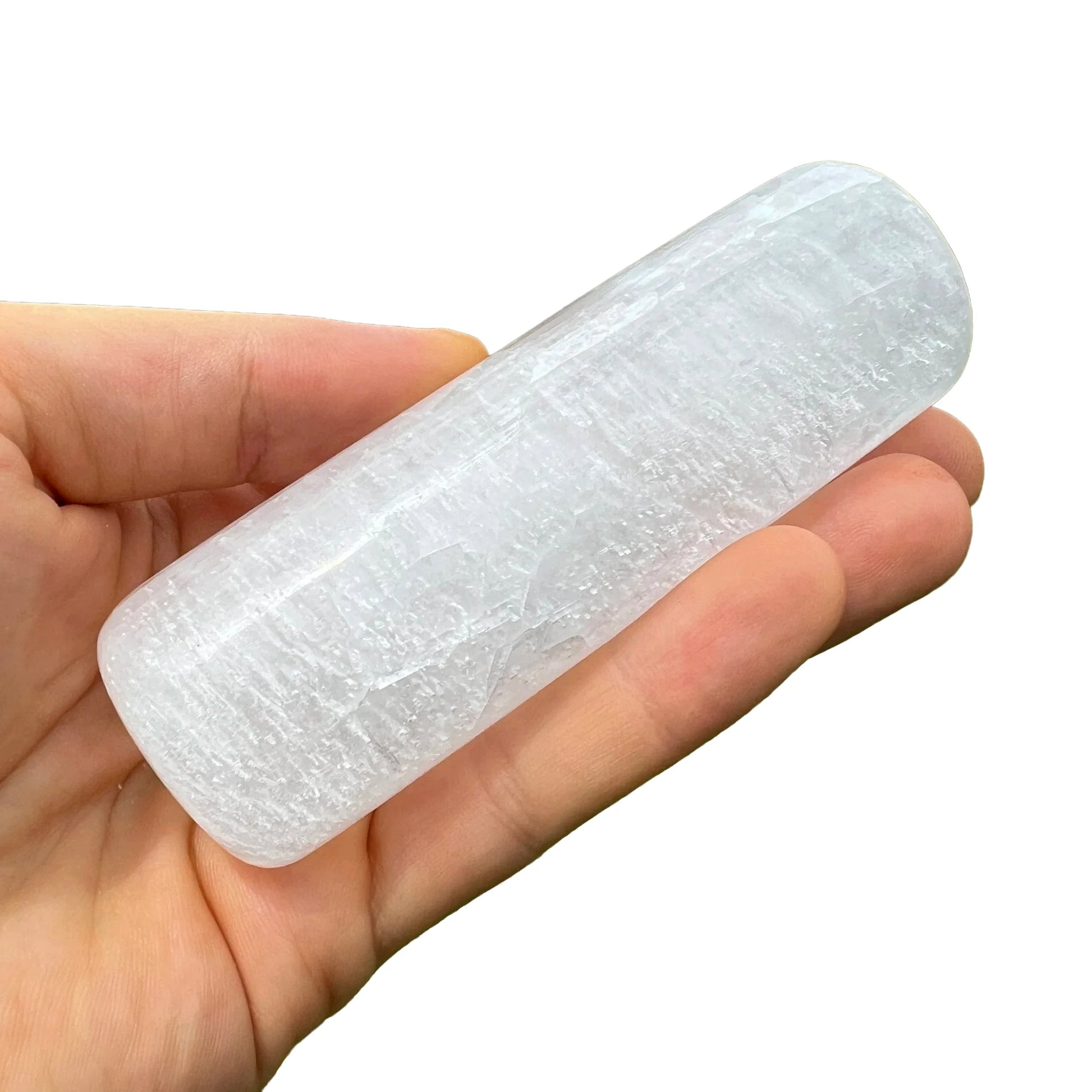 Full profile of Grade AAA Selenite polished crystals & decor ready to ship from Beyond Bohemian