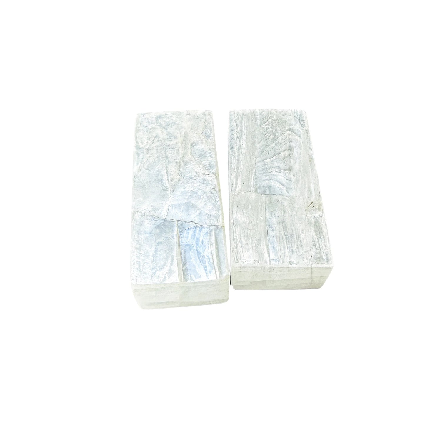 Pair of Selenite charging sticks side by side showing matched thickness
