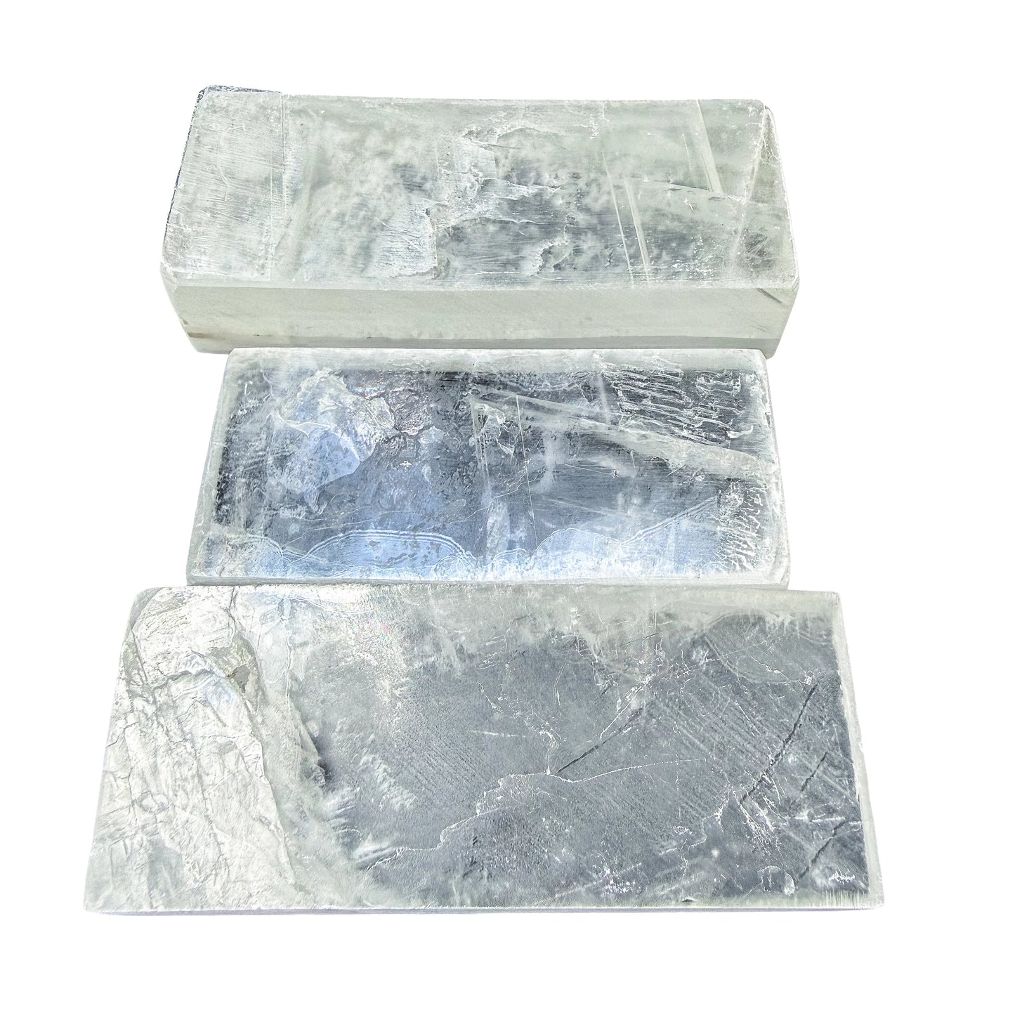 Group of Selenite charging sticks showing natural growth layering running lengthwise, AAA grade New Mexico