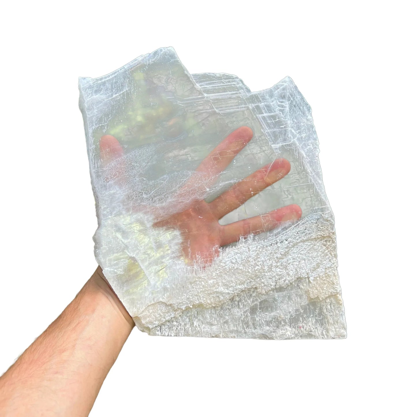 Full profile of Grade AAA Selenite slab ready to ship from Beyond Bohemian