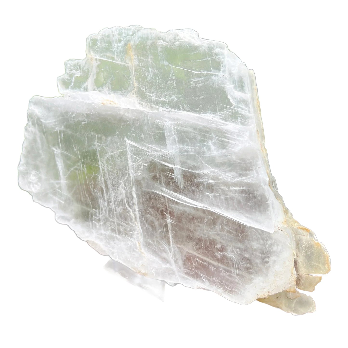 Lateral view of Selenite specimen, sourced from New Mexico, USA, showing raw matrix.