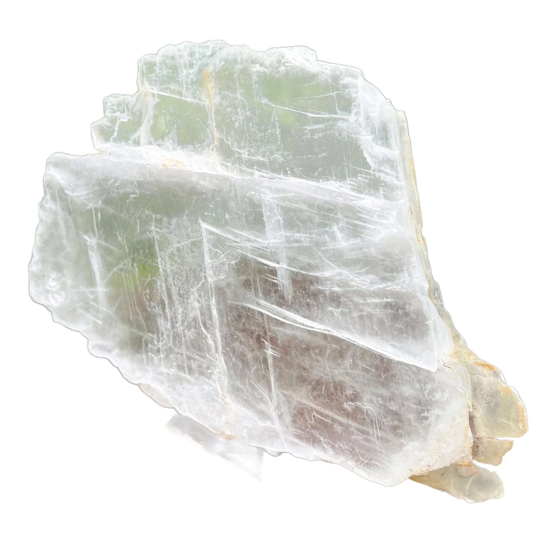 Lateral view of Selenite specimen, sourced from New Mexico, USA, showing raw matrix.