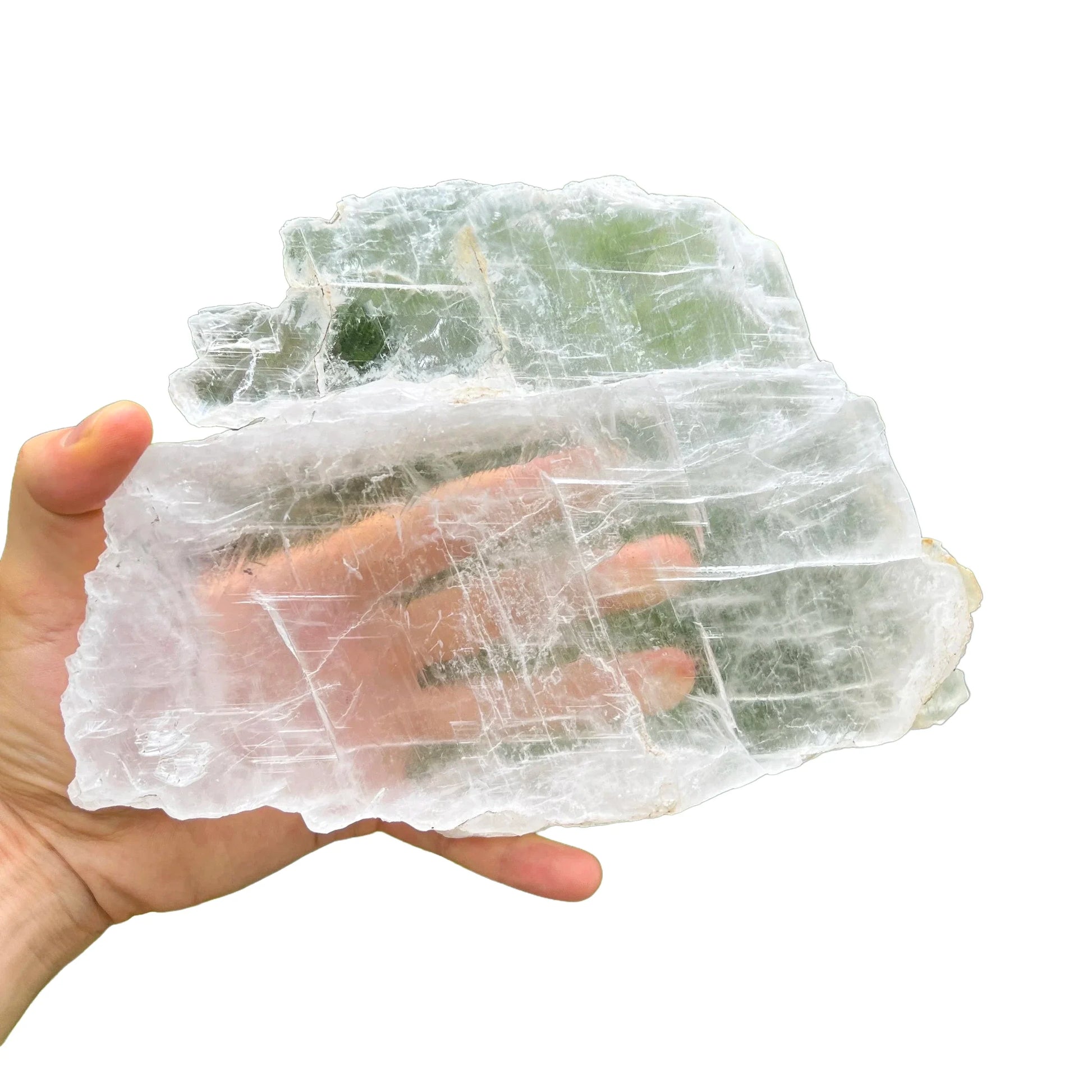Full profile of Grade AAA Selenite slab ready to ship from Beyond Bohemian
