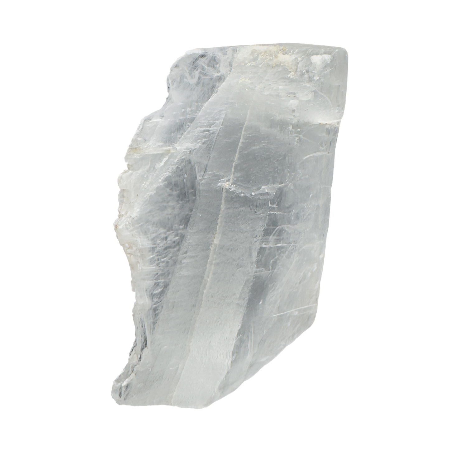 Selenite raw crystal standing slab, thick translucent white gypsum with satin fiber, AAA grade New Mexico, 2.08 lb, view 7