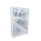 AAA grade selenite clearing block from New Mexico, edge profile showing thickness, translucent white gypsum fiber, specimen 65.
