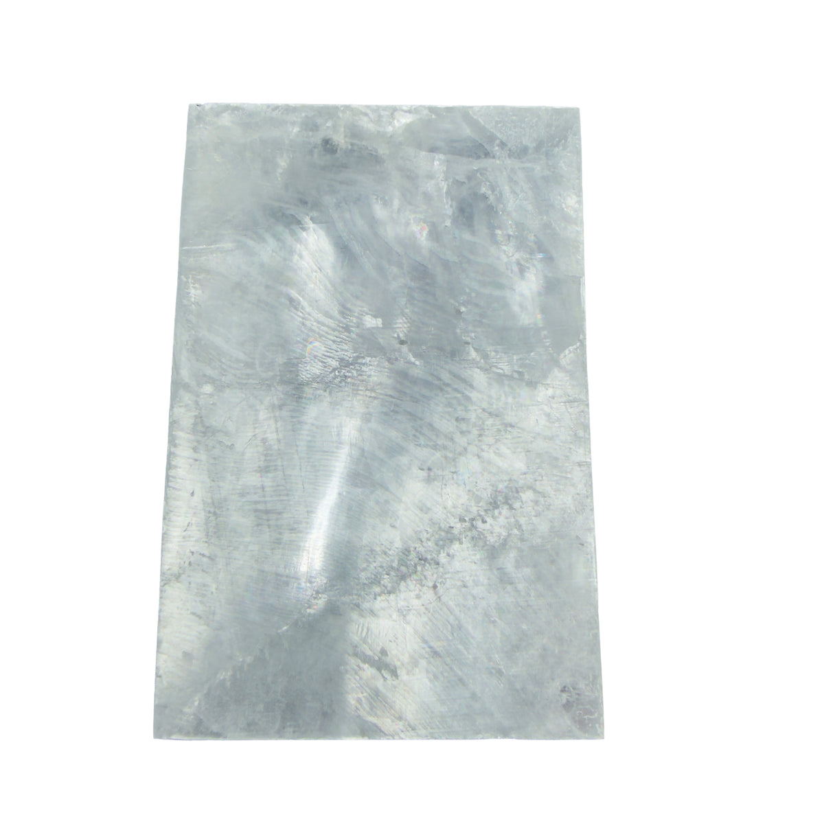 AAA grade selenite clearing block from New Mexico, left profile, translucent white gypsum fiber, specimen 65.