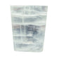AAA grade selenite clearing block from New Mexico, front view, satin fibrous surface, 6.00 x 4.00 x 1.01 in, 1.99 pounds.