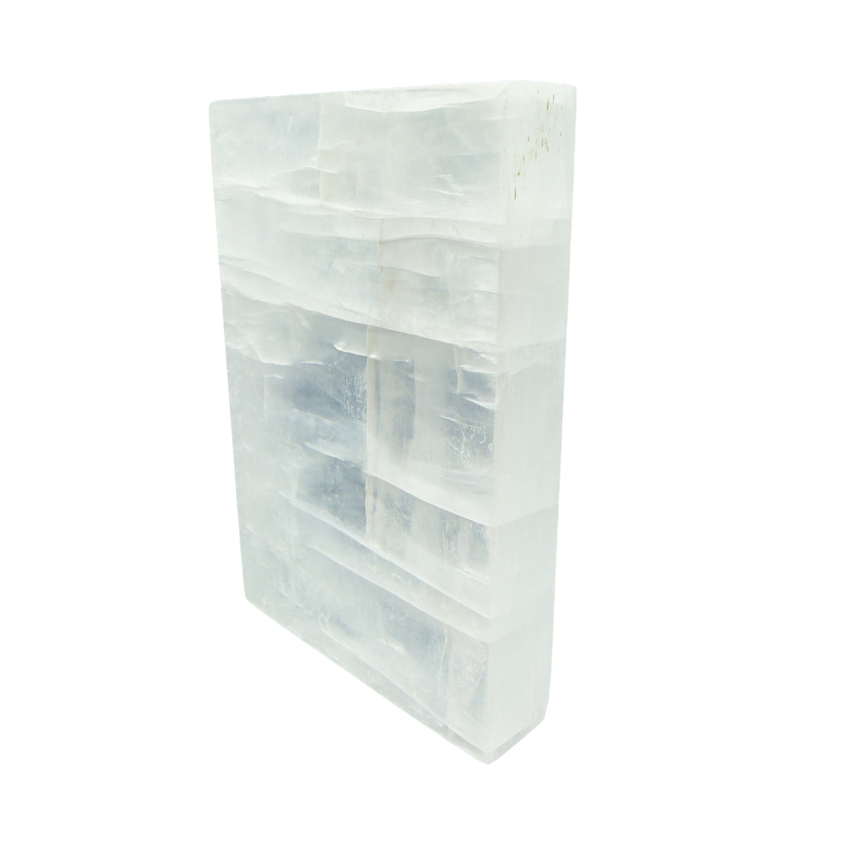 AAA grade selenite clearing block from New Mexico, alternate angle, translucent white gypsum fiber, specimen 66.