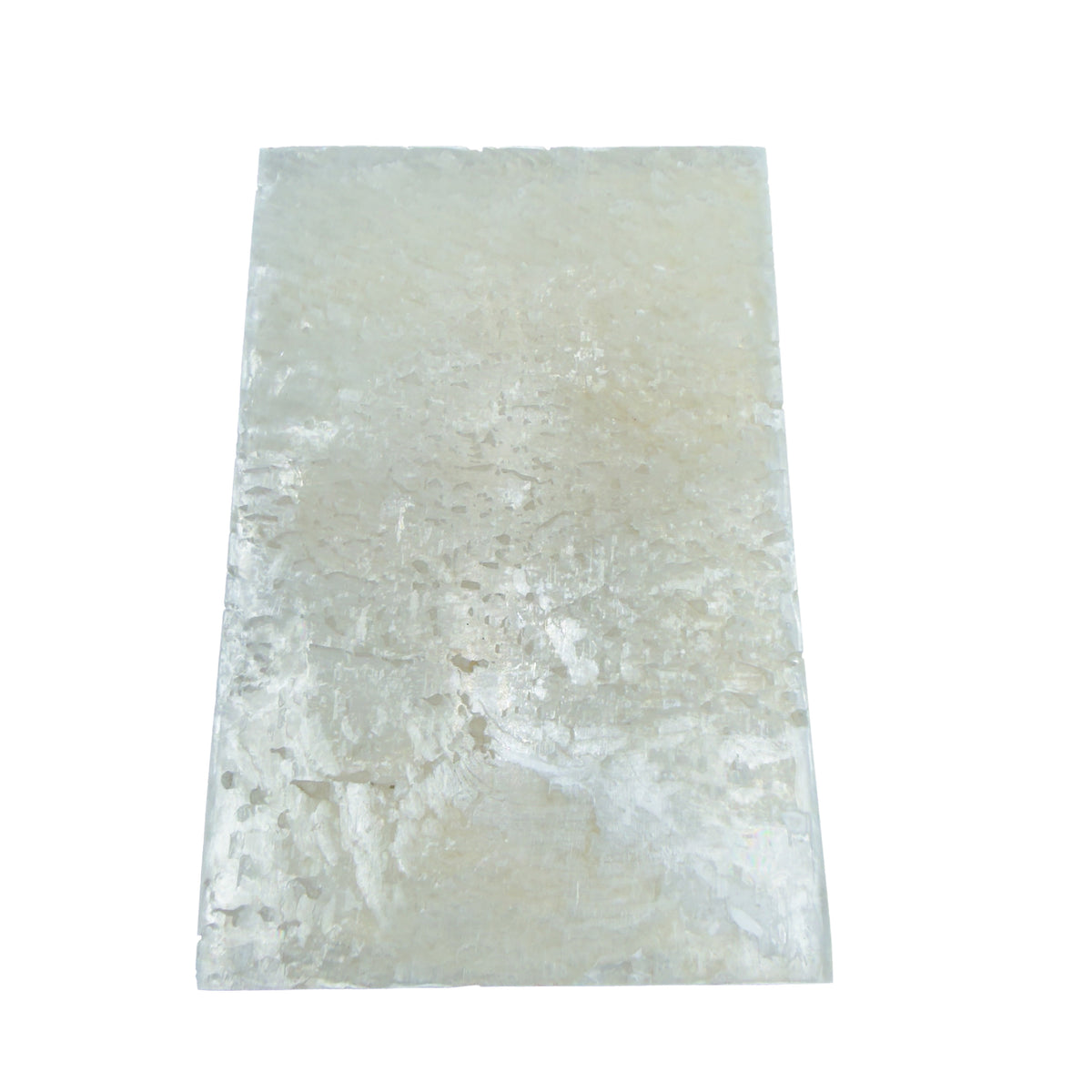 AAA grade selenite clearing block from New Mexico, left profile, translucent white gypsum fiber, specimen 67.