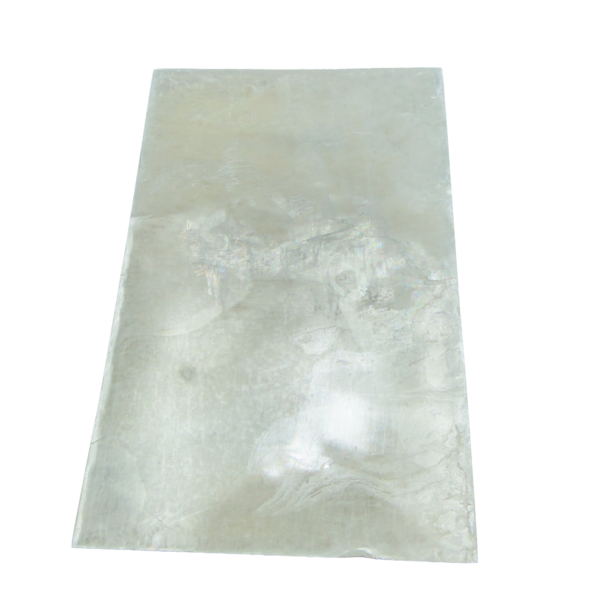 AAA grade selenite clearing block from New Mexico, right profile, translucent white gypsum fiber, specimen 67.