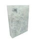 AAA grade selenite clearing block from New Mexico, edge profile showing thickness, translucent white gypsum fiber, specimen 68.