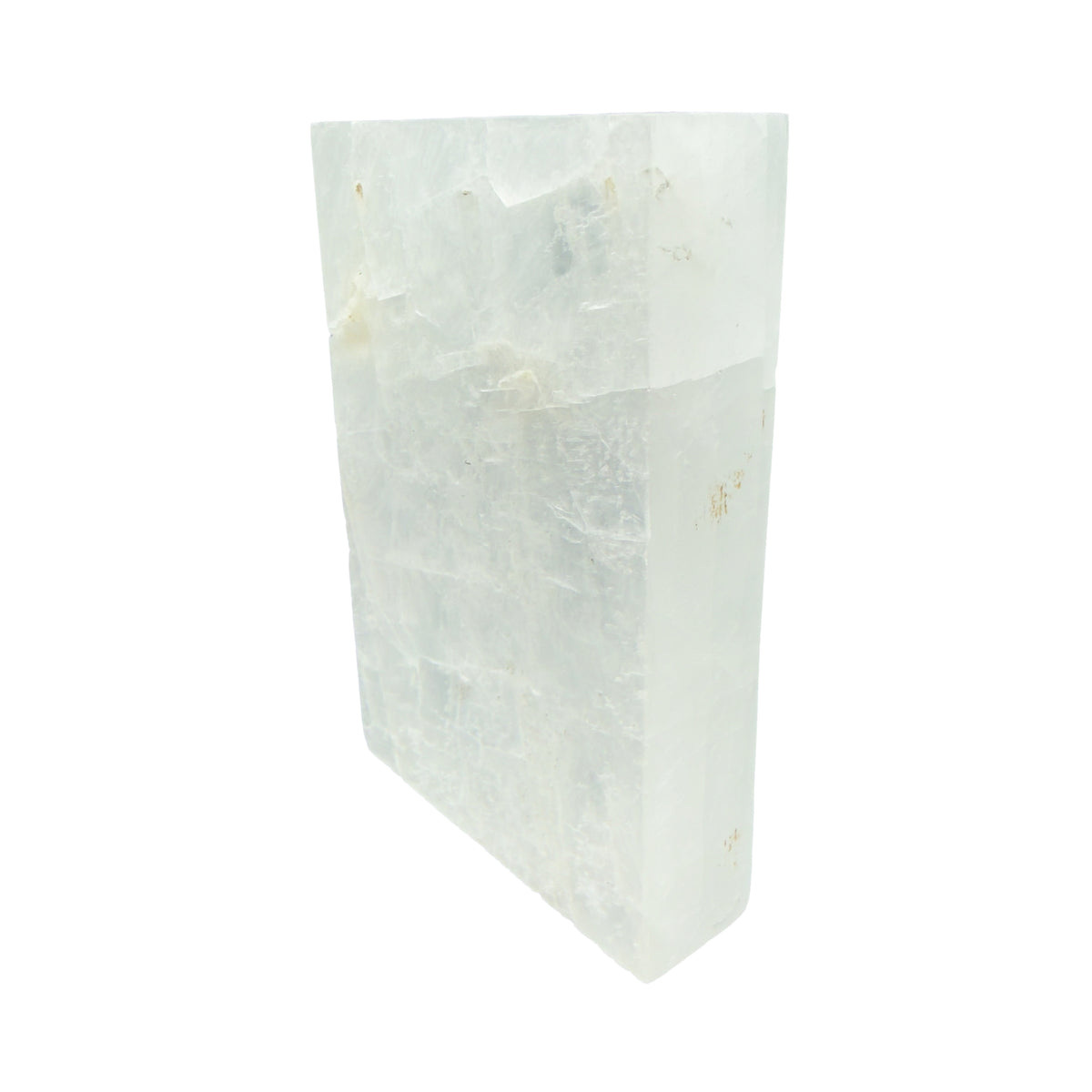 AAA grade selenite clearing block from New Mexico, alternate angle, translucent white gypsum fiber, specimen 68.