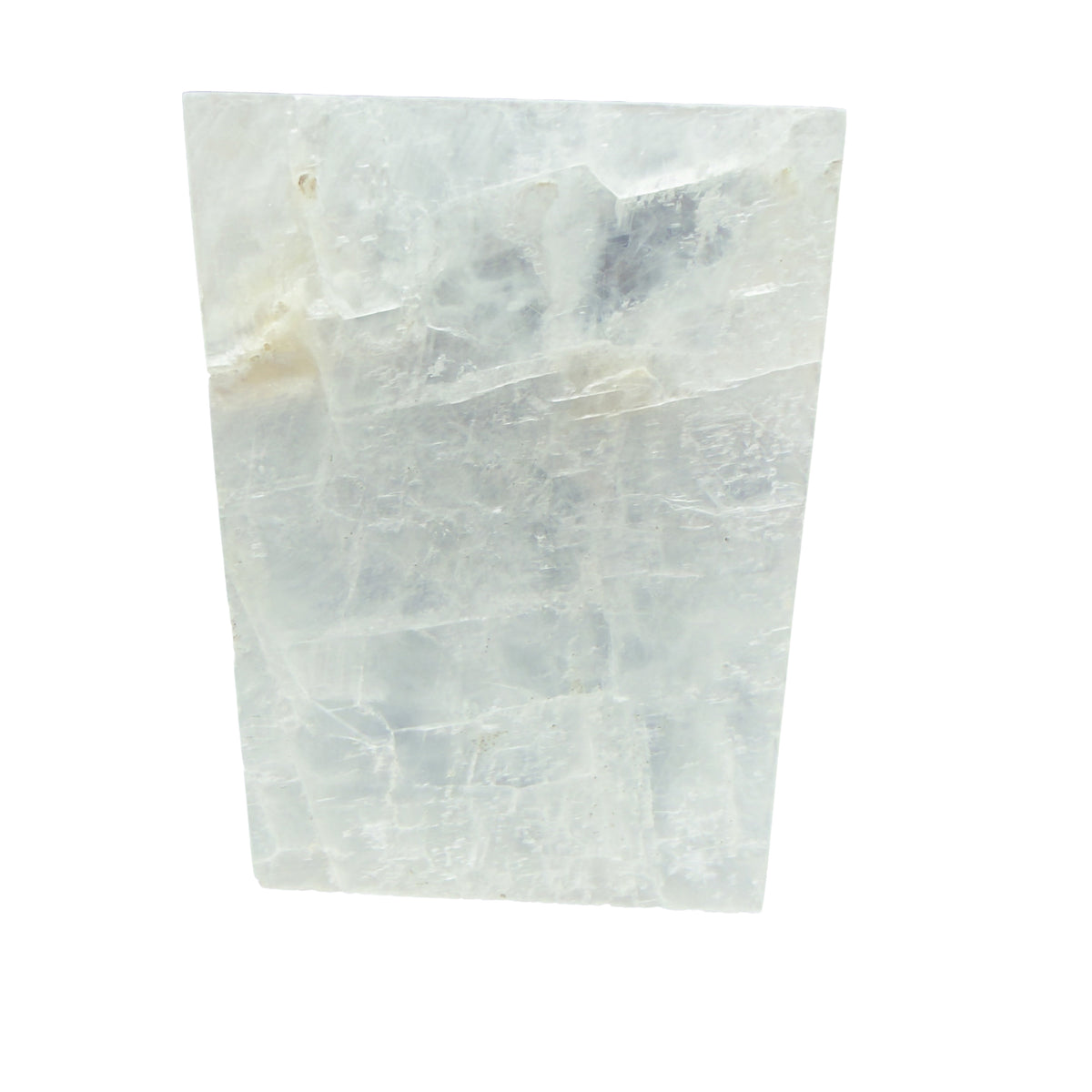 AAA grade selenite clearing block from New Mexico, reverse side, translucent white gypsum fiber, specimen 68.