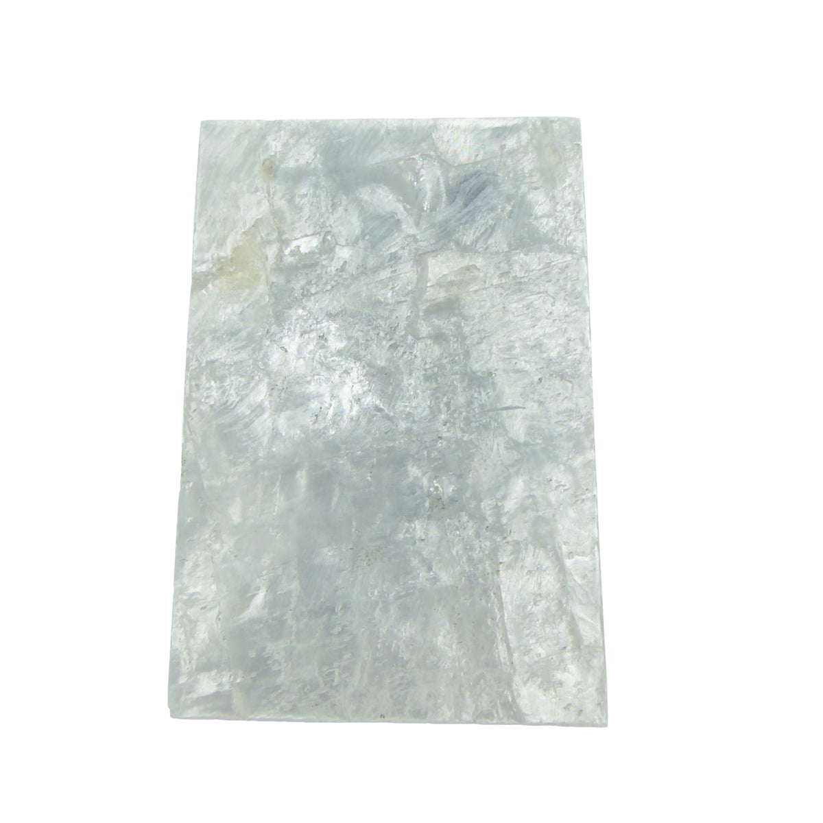 AAA grade selenite clearing block from New Mexico, left profile, translucent white gypsum fiber, specimen 68.