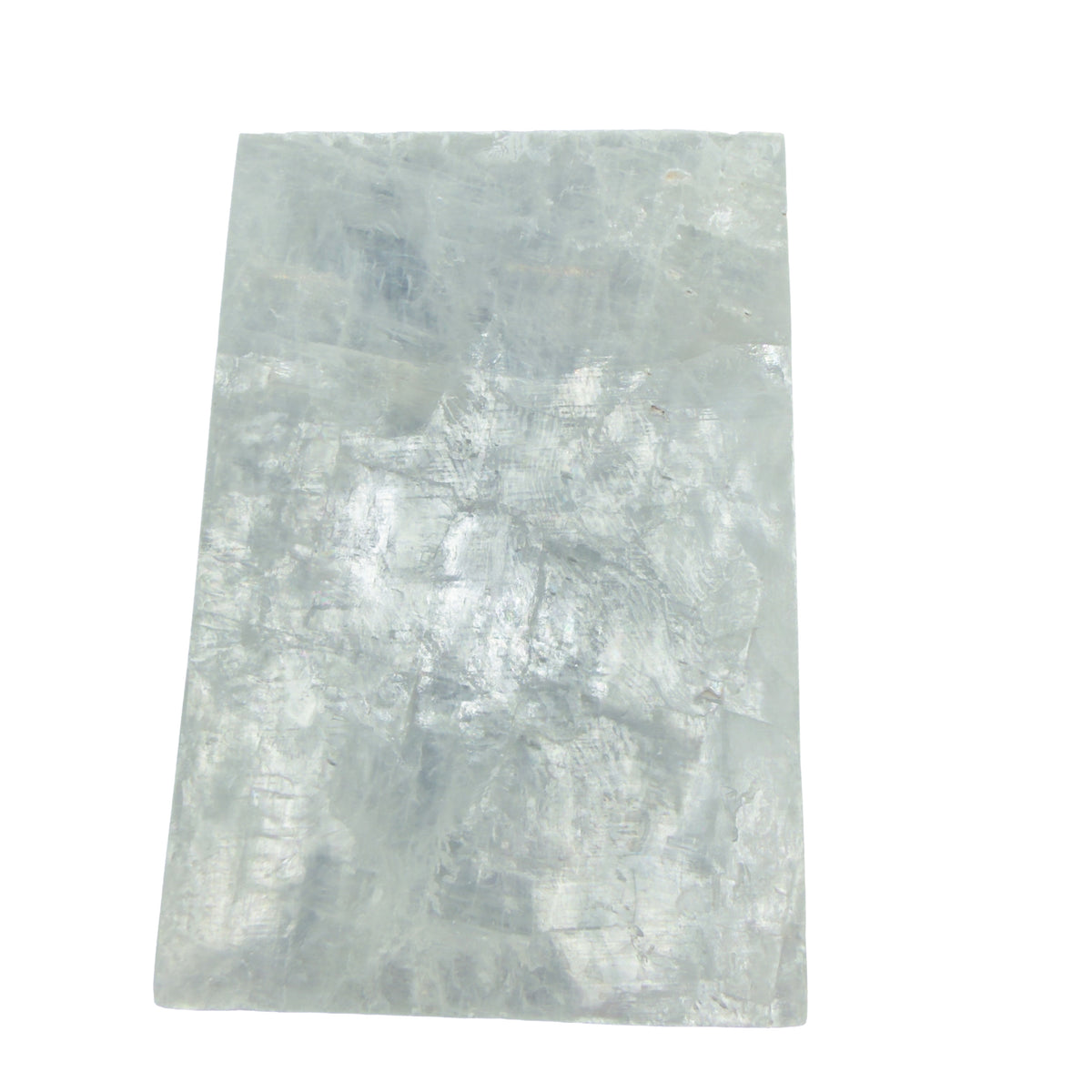 AAA grade selenite clearing block from New Mexico, right profile, translucent white gypsum fiber, specimen 68.