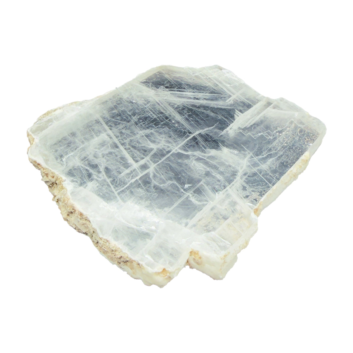 AAA grade selenite clearing slab from New Mexico, secondary angle, translucent white gypsum fiber, specimen 54.