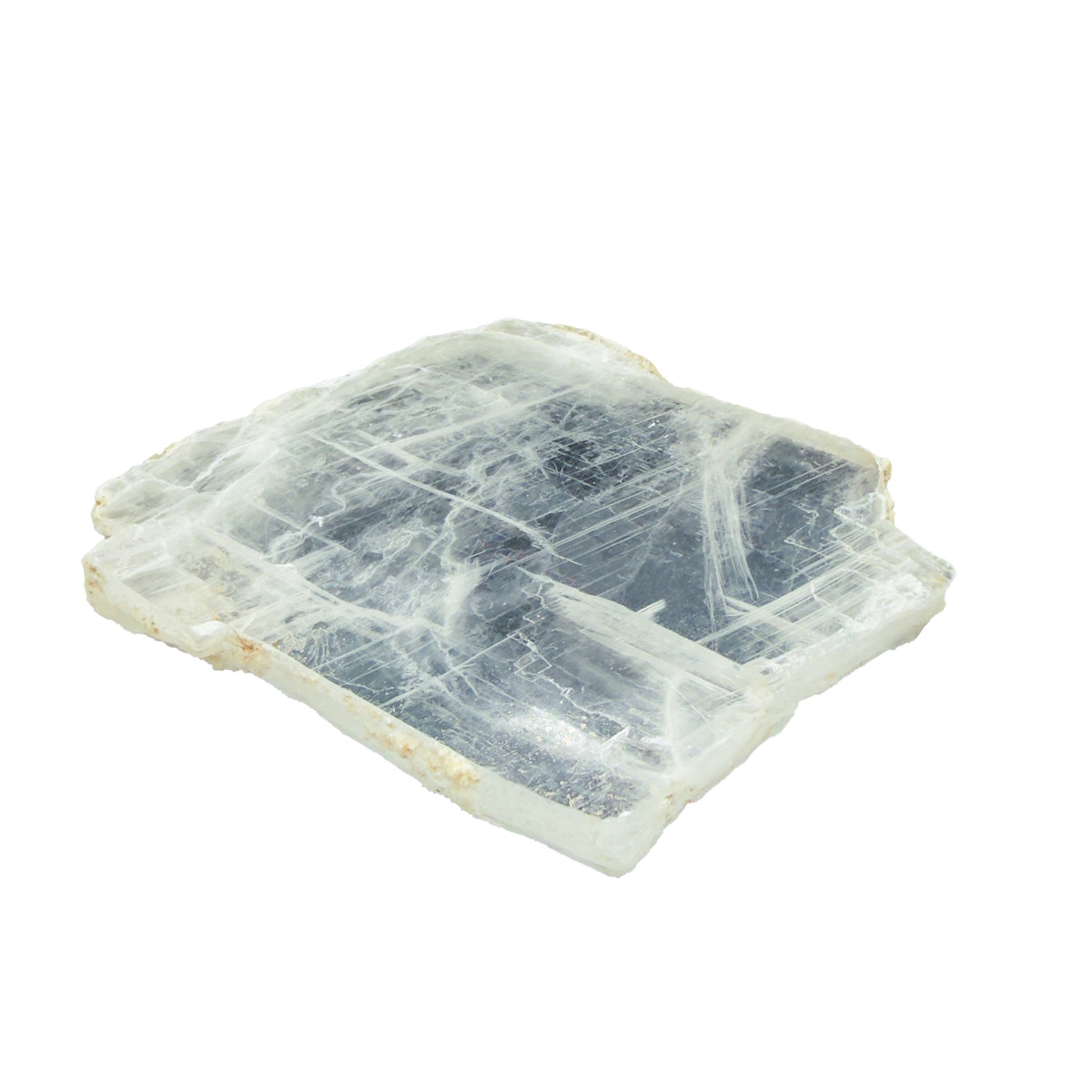 AAA grade selenite clearing slab from New Mexico, additional view, translucent white gypsum fiber, specimen 54.