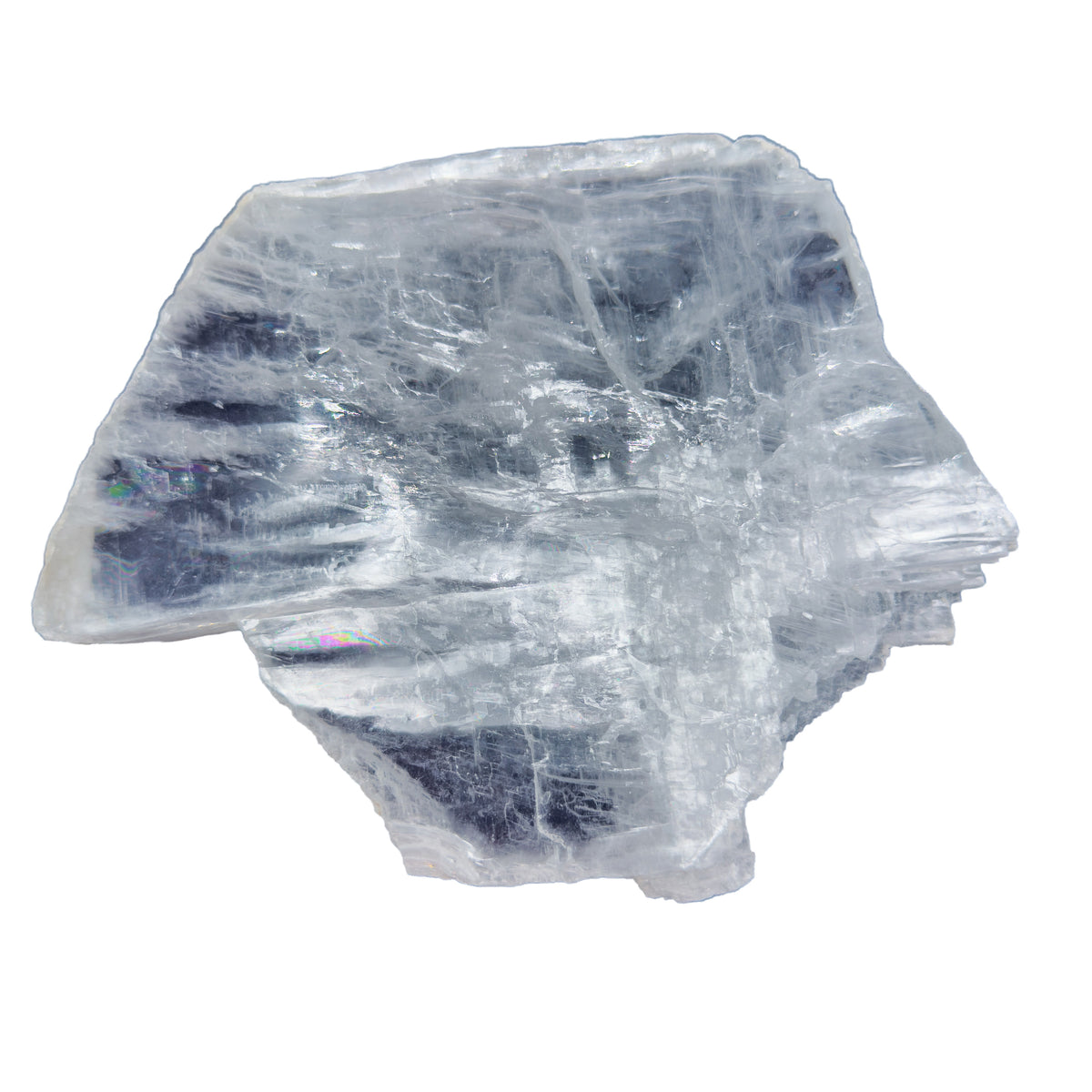 AAA grade selenite clearing slab from New Mexico, reverse side, translucent white gypsum fiber, specimen 55.