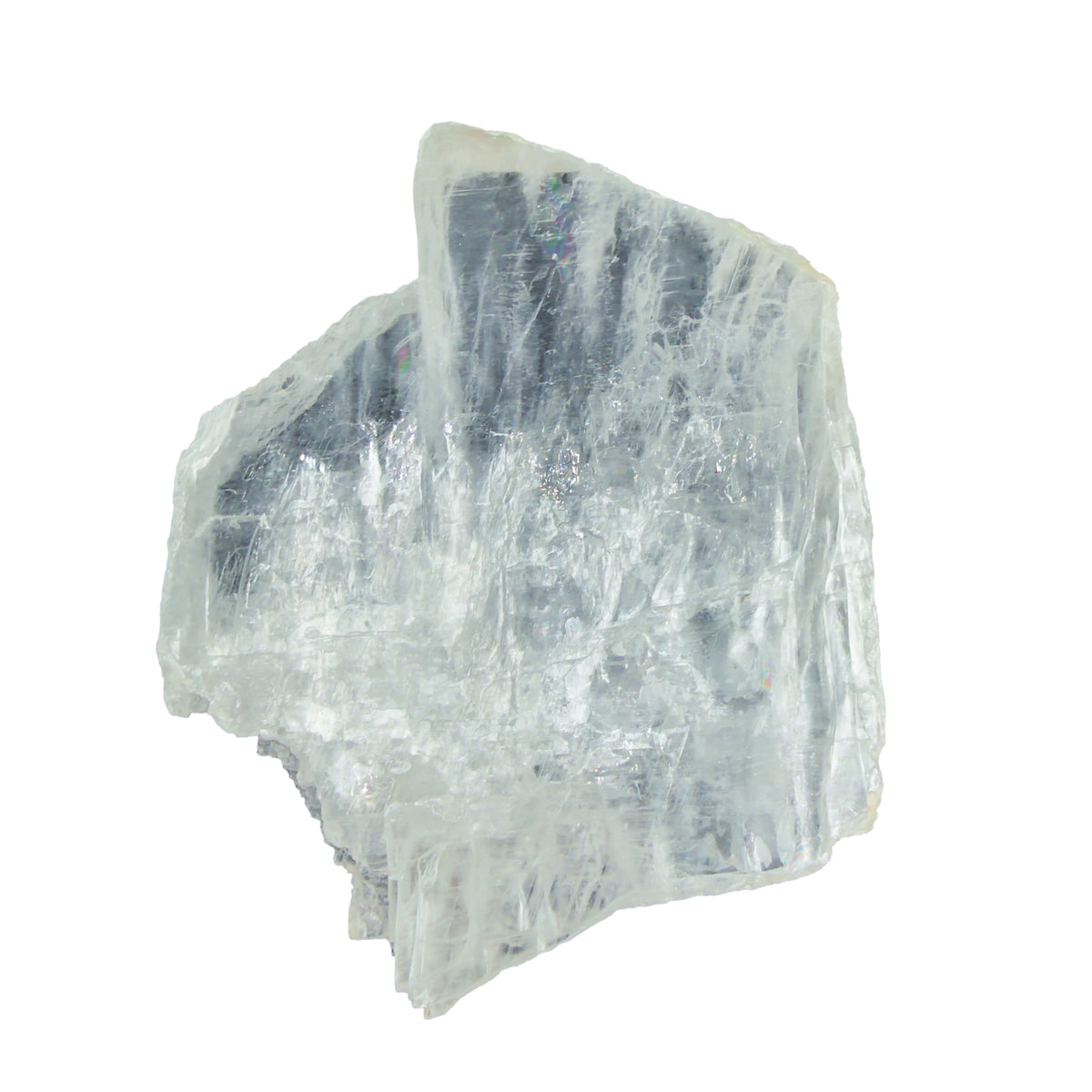 AAA grade selenite clearing slab from New Mexico, right profile, translucent white gypsum fiber, specimen 55.