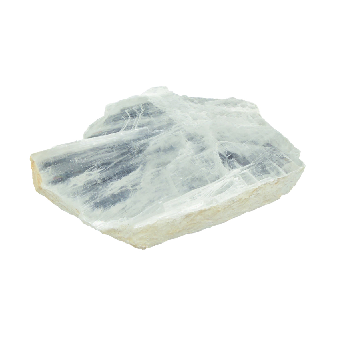 AAA grade selenite clearing slab from New Mexico, alternate angle, translucent white gypsum fiber, specimen 55.