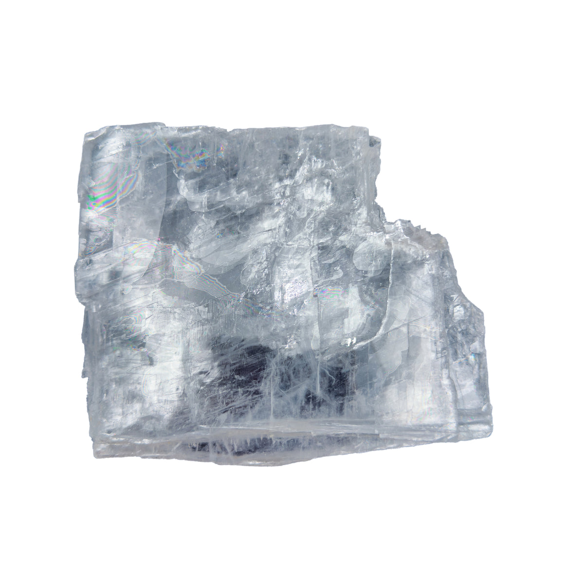 AAA grade selenite clearing slab from New Mexico, right profile, translucent white gypsum fiber, specimen 61.