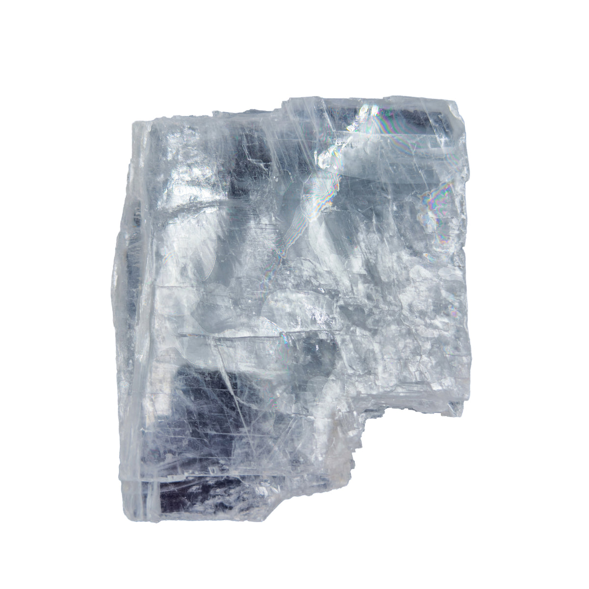 AAA grade selenite clearing slab from New Mexico, left profile, translucent white gypsum fiber, specimen 61.
